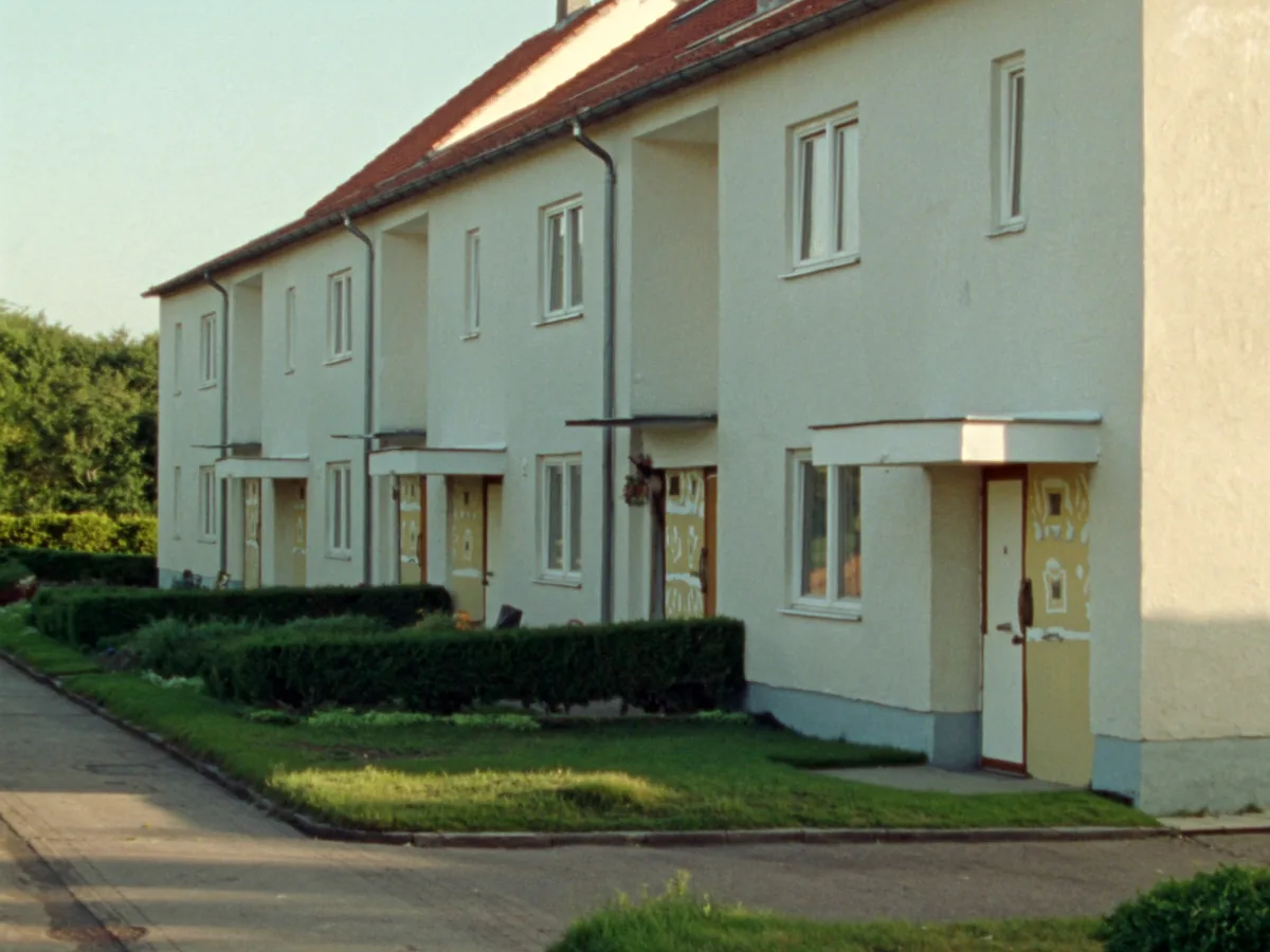 Reihenhauszeile aus den 1960er-Jahren in Wendlingen nach dem Fenstertausch